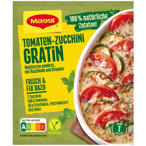 MAGGI Saucen, Maggi Fix für Tomaten Zucchini Gratin cremig überbacken 33g