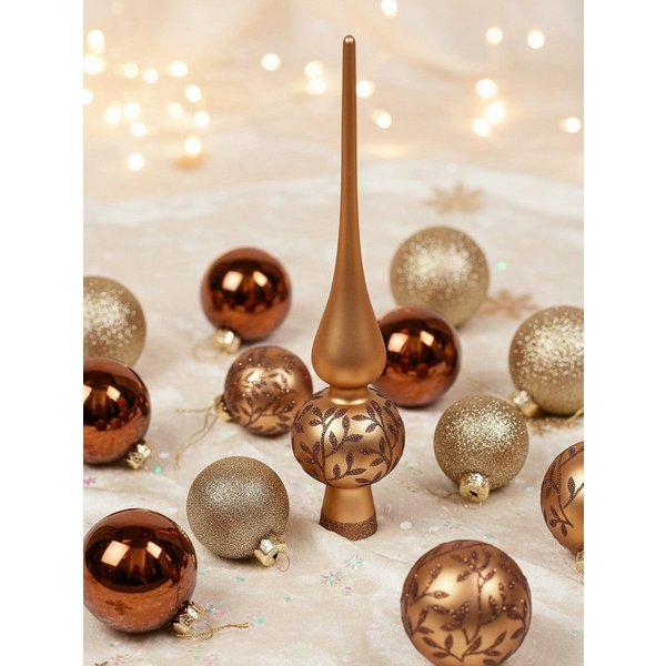 MAGIC by Inge Weihnachtsbaumkugel Kugelsortiment mit Spitze 19 Stk Winter Toffee