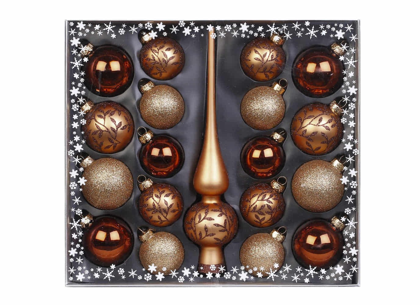 MAGIC by Inge Weihnachtsbaumkugel Kugelsortiment mit Spitze 19 Stk Winter Toffee – Bild 2 von 2