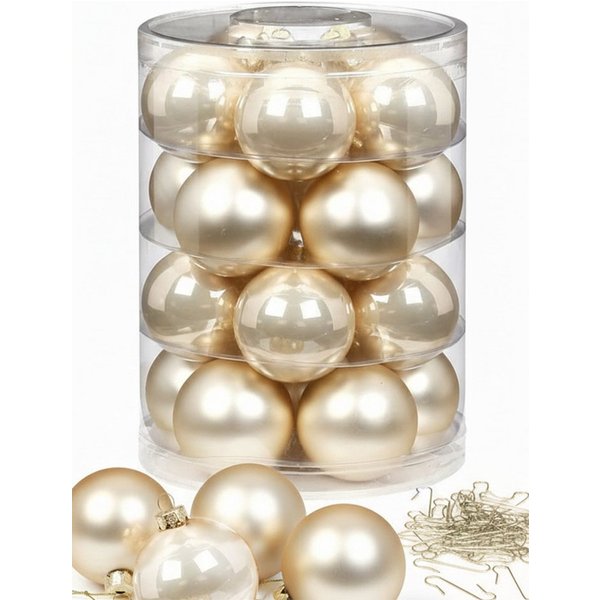 MAGIC by Inge Weihnachtsbaumkugel Weihnachtskugeln Champagne 20 Stk 6cm + Haken