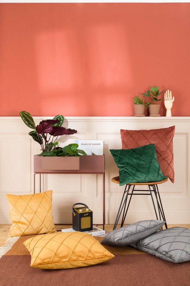 Magma Heimtex Dekokissen NOBLESS, 50x50cm, Kissenhülle, Rauten-Steppung, modern, luxuriösen Look – Bild 2 von 5