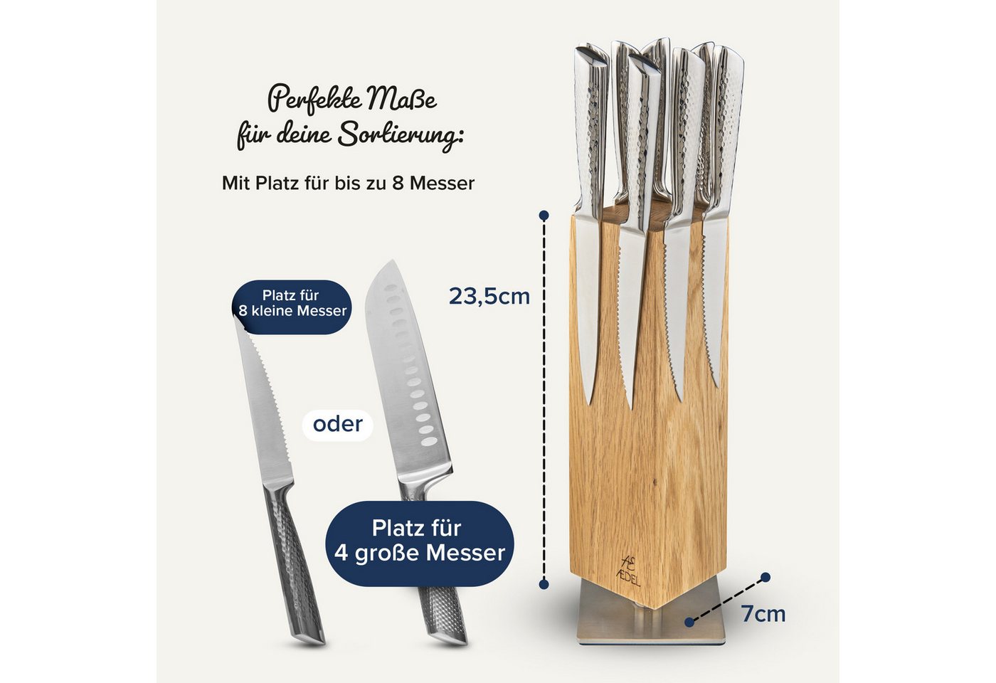 Aedel Magnet-Messerblock AEDEL Design Premium Magnetischer Messerblock Drehbar 360 Grad – Bild 5 von 5