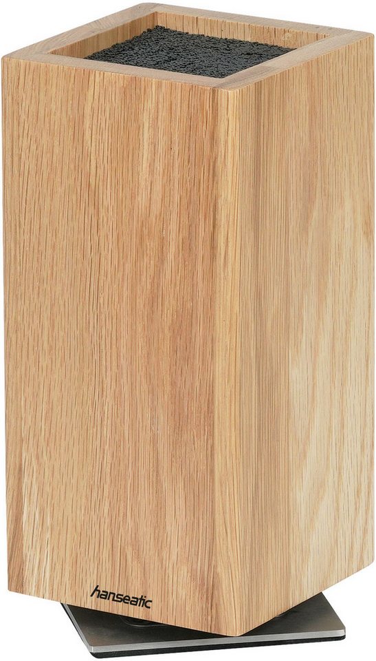 Hanseatic Magnet-Messerblock hanseatic PREMIUM, Messerblock aus Holz (1tlg), elegantes Design, herausnehmbarer Borsteneinsatz, 360-Grad-drehbar – Bild 3 von 5