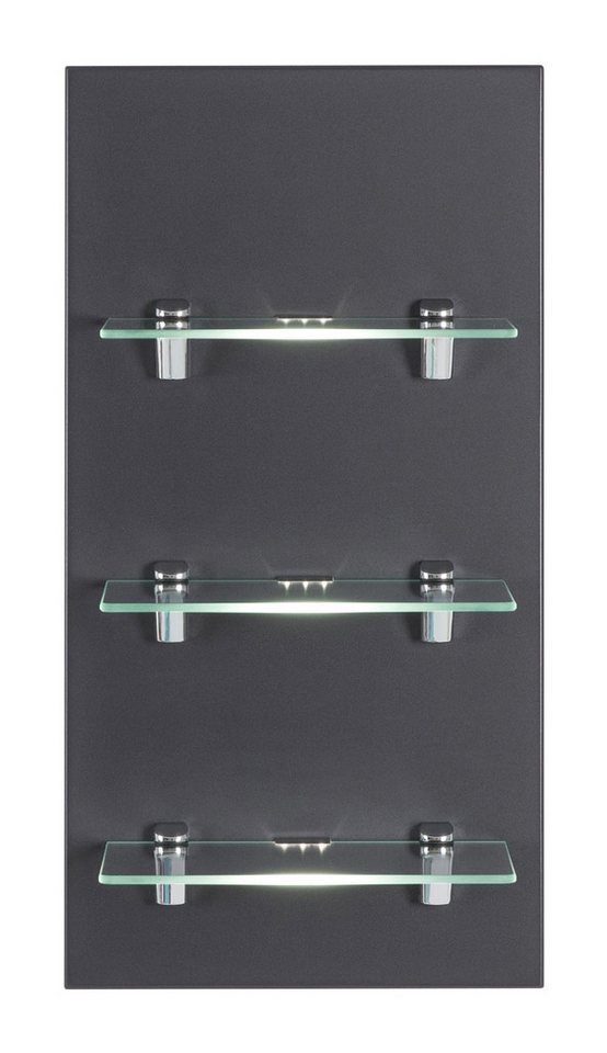 Magnolia Home Hängeschrank LED-Panel SANTINI anthrazit mit 3 Glasablagen mit Beleuchtung – Bild 2 von 2