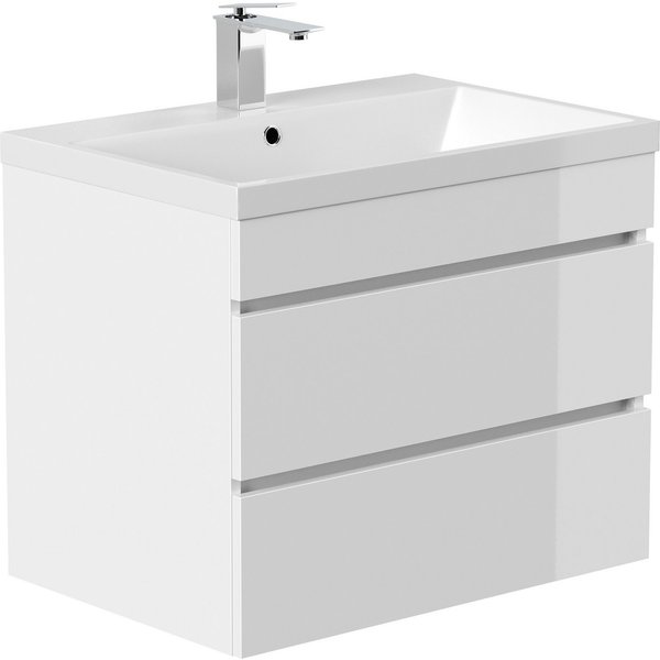 Magnolia Home Waschtisch Badmöbel Via 70 SoftClose weiss hochglanz mit grifflosen Schubladen