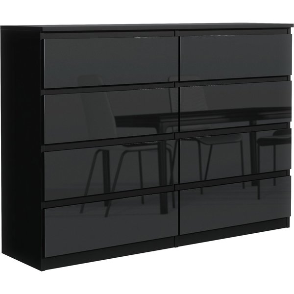 MAGOWA Schubkastenkommode Kommode 120 cm – moderne Kommode mit 8 Schubladen mit Stauraum (ideale Lösung), Breite 120 cm - Höhe 101,5 cm - Tiefe 39 cm