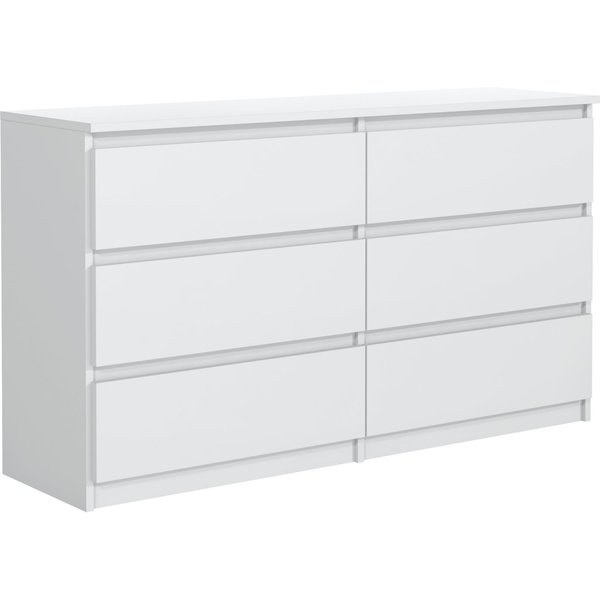 MAGOWA Schubkastenkommode Kommode 120cm - moderne Kommode mit 6 Schubladen für viel Stauraum (Breite 120cm Tiefe 39 cm Höhe 78,5 cm), Unterseite mit Gleitern fü