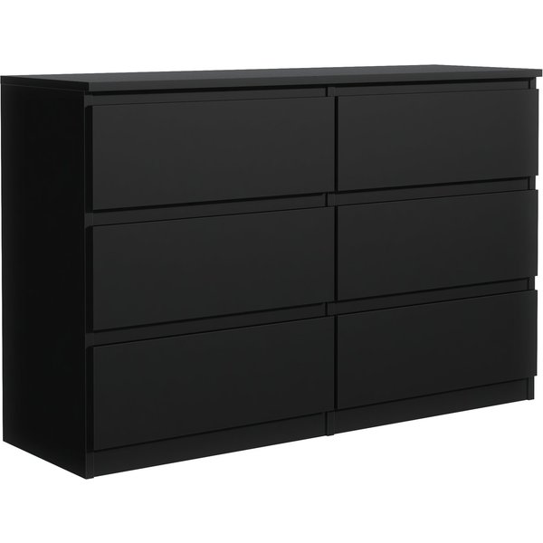 MAGOWA Schubkastenkommode Kommode 120cm - moderne Kommode mit 6 Schubladen für viel Stauraum (Breite 120cm Tiefe 39 cm Höhe 78,5 cm), Unterseite mit Gleitern fü