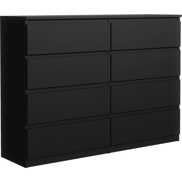 MAGOWA Schubkastenkommode Kommode 140 cm – moderne Kommode mit 8 Schubladen mit extra Stauraum (Vielseitig einsetzbar), Breite 138,5 cm - Höhe 101,5 cm - Tiefe 