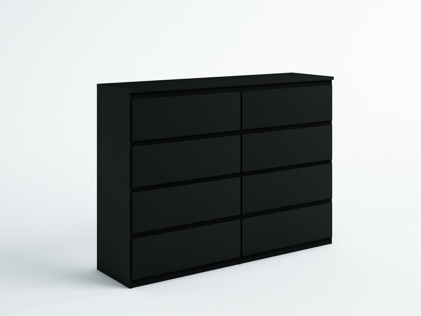 MAGOWA Schubkastenkommode Kommode 140 cm – moderne Kommode mit 8 Schubladen mit extra Stauraum (Vielseitig einsetzbar), Breite 138,5 cm - Höhe 101,5 cm - Tiefe  – Bild 3 von 5
