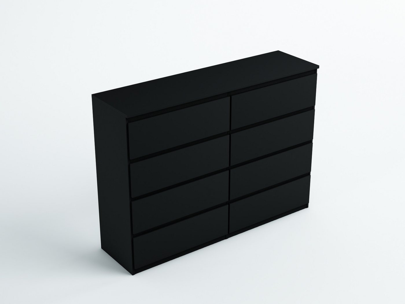 MAGOWA Schubkastenkommode Kommode 140 cm – moderne Kommode mit 8 Schubladen mit extra Stauraum (Vielseitig einsetzbar), Breite 138,5 cm - Höhe 101,5 cm - Tiefe  – Bild 4 von 5