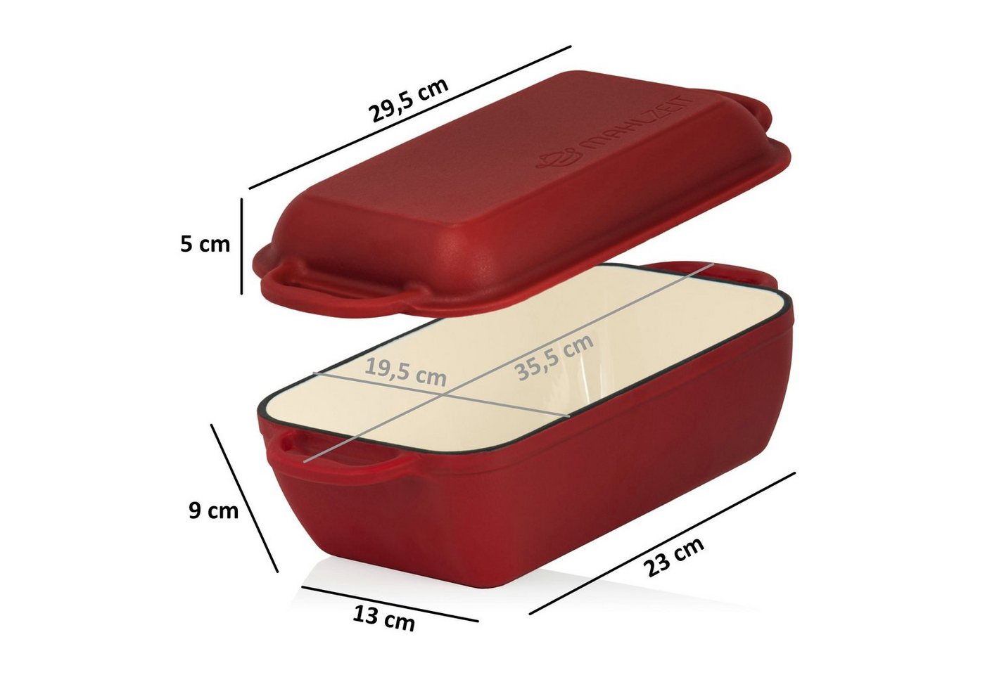 Mahlzeit Bräter Gusseisen, mit Deckel emailliert, 4,8 Liter, Dark Cherry, Bräter 2in1, Gusseisen – Bild 3 von 5