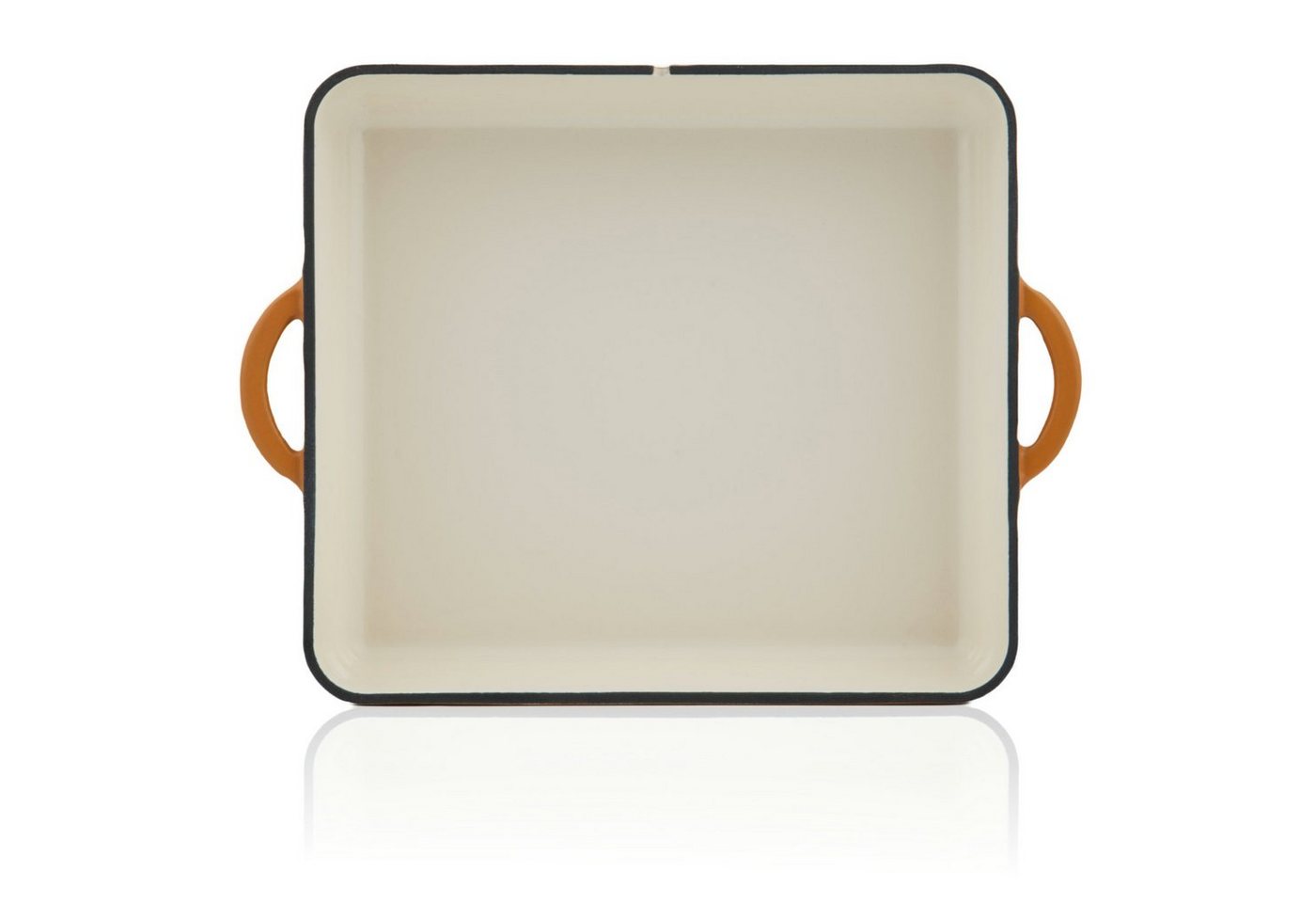 Mahlzeit Bräter Gusseisen emailliert, 10,5 L, Sunny Orange, Bräter 2in1 mit Pfanne, Gusseisen – Bild 4 von 5