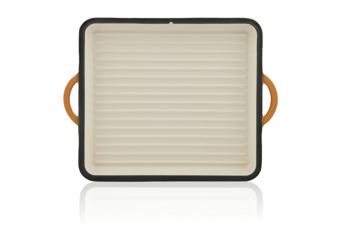 Mahlzeit Bräter Gusseisen emailliert, 10,5 L, Sunny Orange, Bräter 2in1 mit Pfanne, Gusseisen – Bild 5 von 5