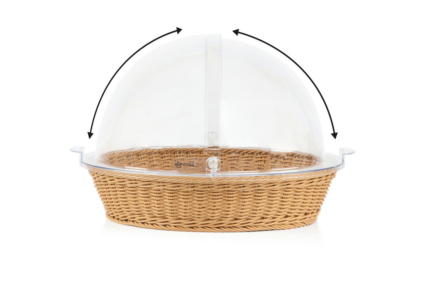 Mahlzeit Brotkorb Rattan Brotkorb mit Rolltop-Deckel, 42 x 39 x 29 cm, geflochten, Kunststoff, (1-tlg), Leicht zu reinigen – Bild 4 von 5