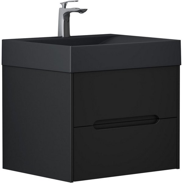 Mai & Mai Badmöbel-Set Badmöbel Waschbeckenunterschrank mit Mineralguss Waschbecken Yoga, Badmöbel-Set mit Schubladen,lackierter MDF-Unterschrank,Softclose