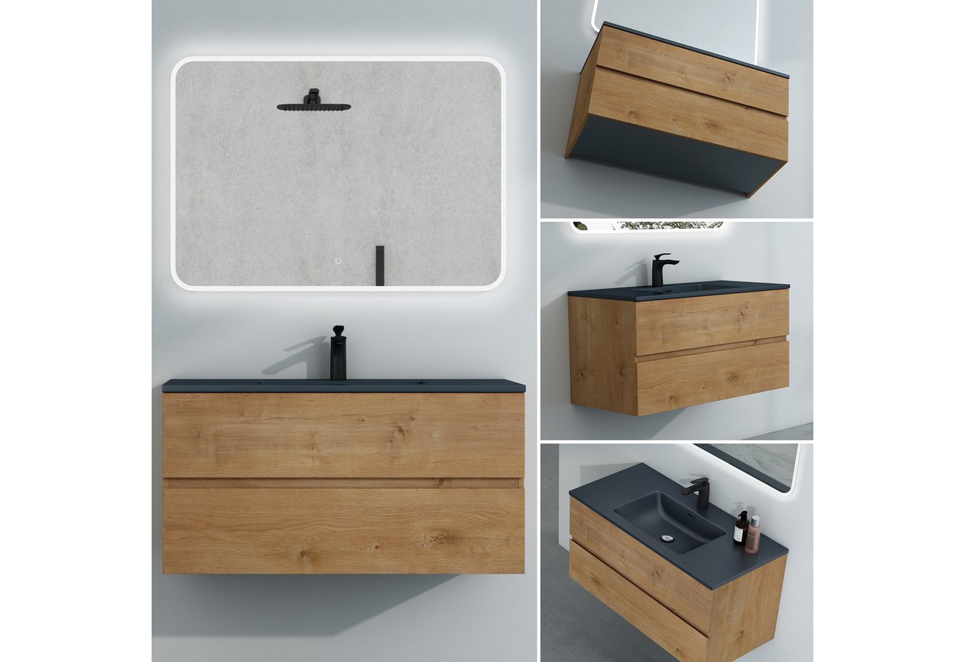 Mai & Mai Badmöbel-Set Waschtisch mit Unterschrank Waschbeckenunterschrank Aqualis – Bild 3 von 5
