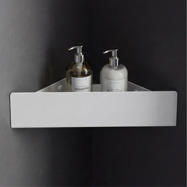 Mai & Mai Duschablage Eck-Badregal Dushkorb rostfrei Bohren oder Kleben Reglo-07, Mit Wasserablaufrillen für schnellen Wasserabfluss, bakterienhemmend