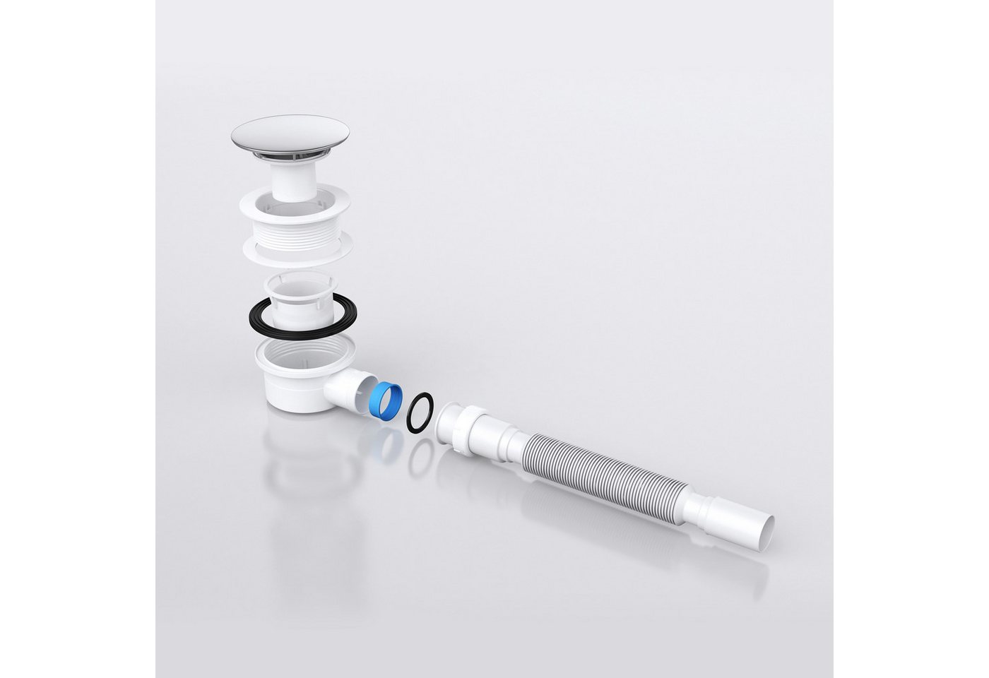 Mai & Mai Duschablauf Ablaufgarnitur Siphon Dusche Duschtasse Ablaufloch Geruchverschluss – Bild 3 von 5