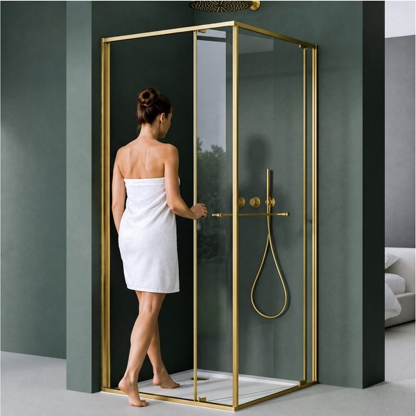 Mai & Mai Eckdusche Duschkabine Eckeinstieg mit Schiebetür nach innen 6 mm ESG Glas Rav69K, BxT: 75x75 cm, ESG-Sicherheitsglas, zuverlässige Rundum-Abdichtung,o