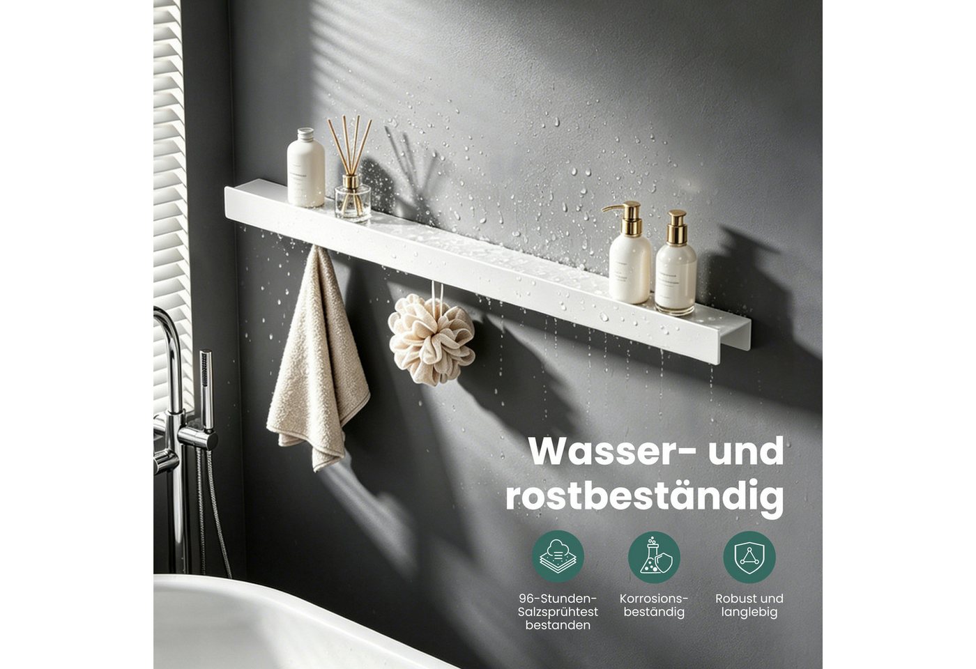 Mai & Mai Garderobenleiste Garderobenleiste mit Ablage und 4, 6 oder 8 Haken Wandmontage Stalo-11, Kohlenstoffstahl mit elektrostatischer Beschichtung – Bild 5 von 5