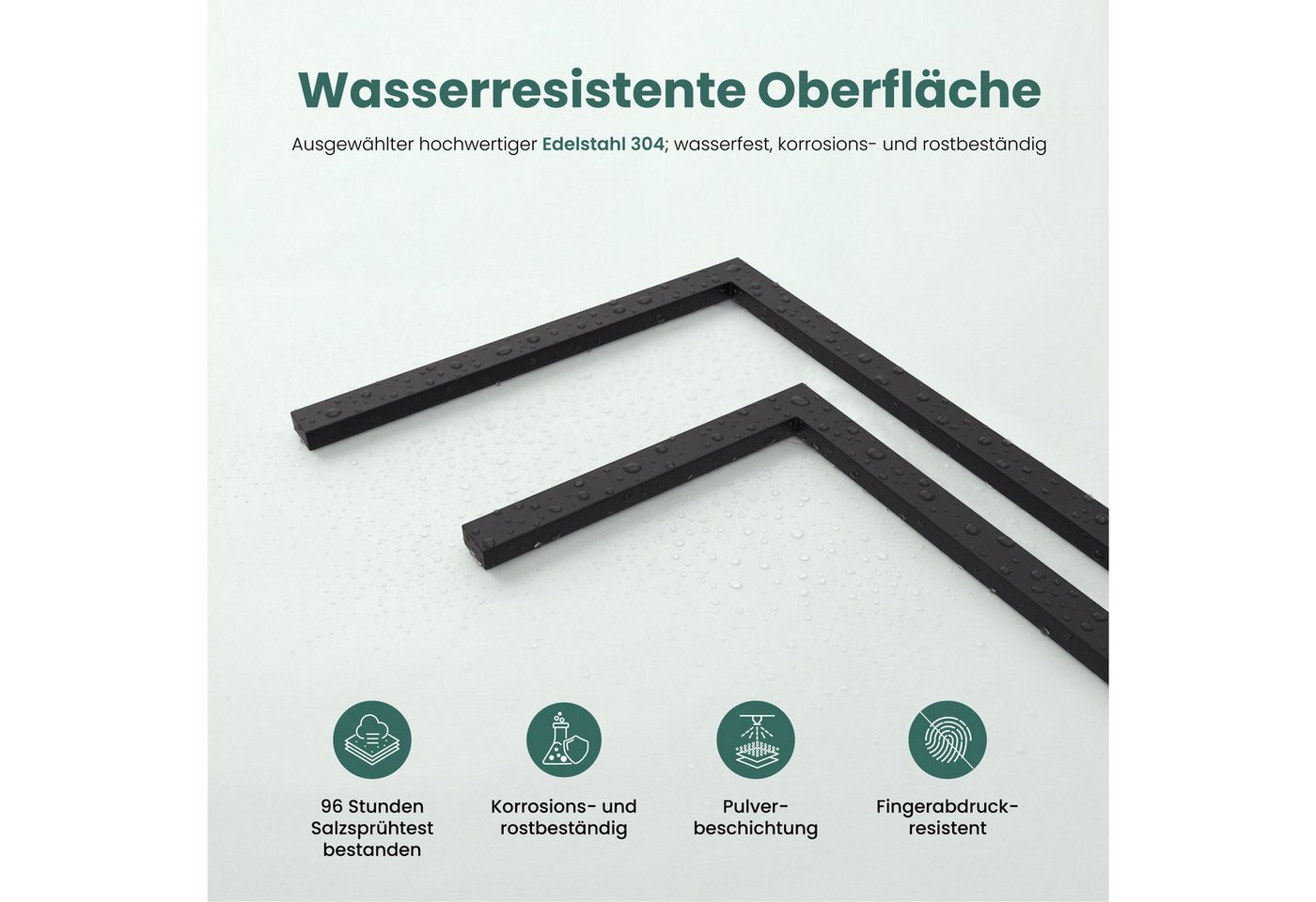 Mai & Mai Handtuchhalter Handtuchständer freistehend mit 2 Stangen aus Edelstahl Tavrin-02, Unterschiedliche Höhen der Stangen, – Bild 4 von 5
