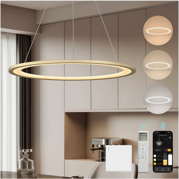Mai & Mai Pendelleuchte Hängeleuchte pendellampe Farbtemperatur3000–6000K CRI≥95 Luvina01, LED-Pendelleuchte, mit hoher Farbwiedergabe,