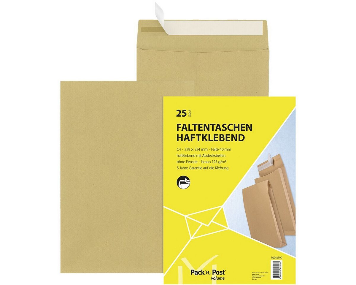 MAILMEDIA Versandtasche, DIN C4, ohne Fenster, Seitenfalte/Steh-/Klotzboden, Haftklebung – Bild 3 von 3
