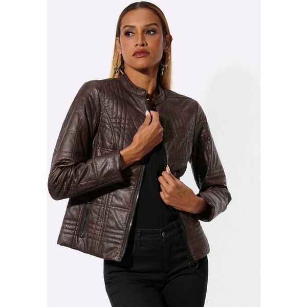 Mainpol Blusenblazer Lederimitat-Blazer Langarm