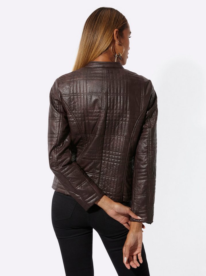 Mainpol Blusenblazer Lederimitat-Blazer Langarm – Bild 2 von 5