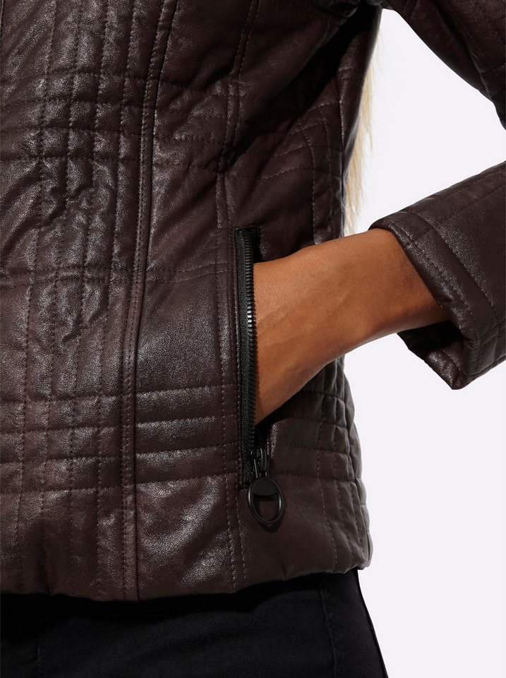 Mainpol Blusenblazer Lederimitat-Blazer Langarm – Bild 4 von 5