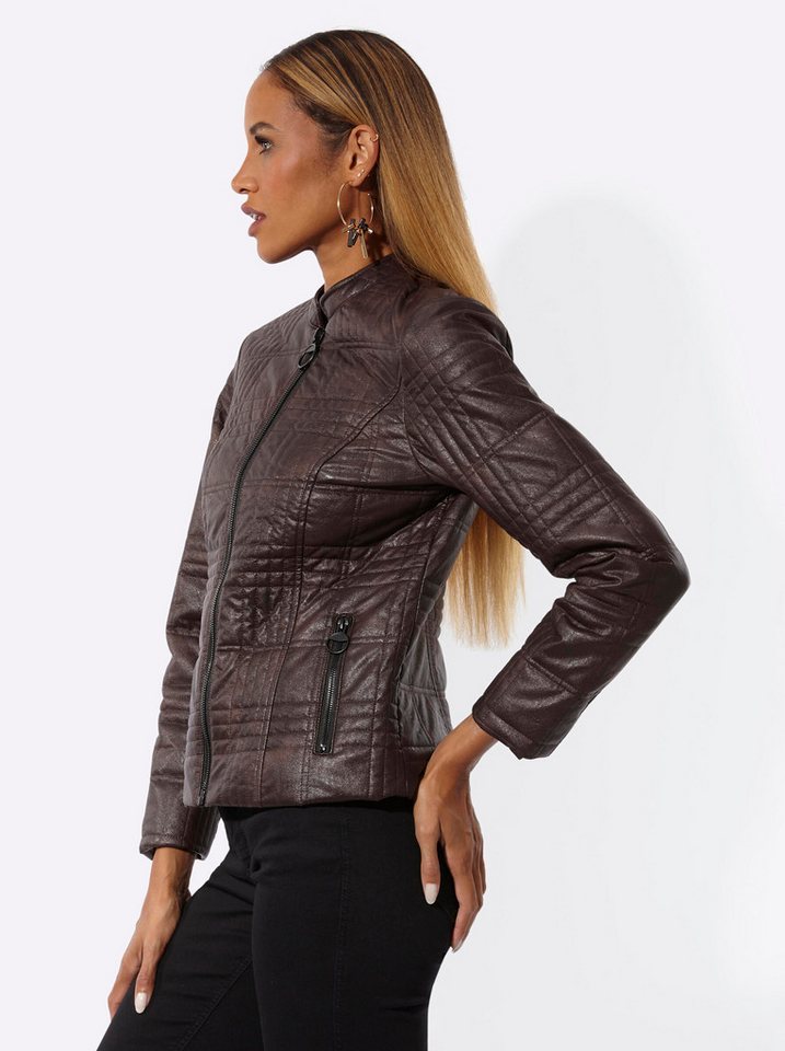 Mainpol Blusenblazer Lederimitat-Blazer Langarm – Bild 5 von 5