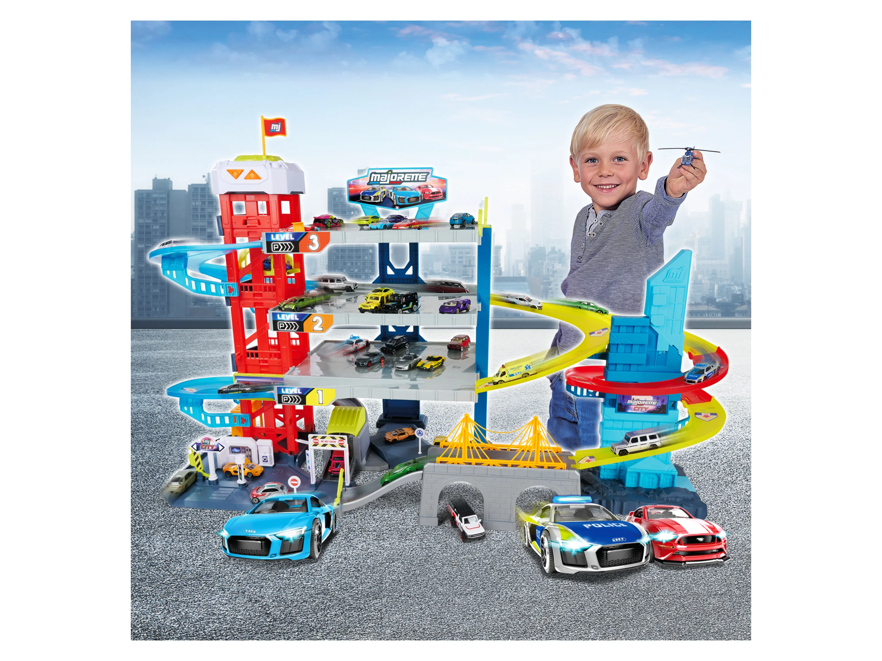 majORETTE Spiel-Parkgarage Double Track, mit Licht und Sound – Bild 2 von 4