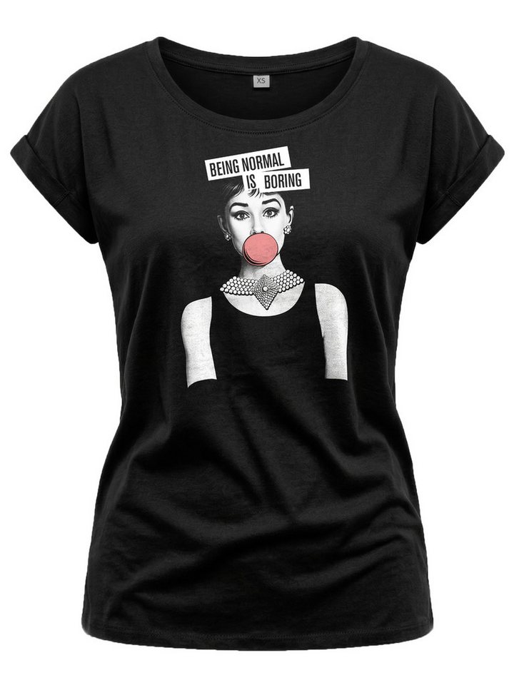MAKAYA T-Shirt mit modischem Frontdruck Basic Sommer Top für Damen Casual Rundhals (Sprüche, Statement, Schwarz, Blau, Grau) große Größen – Bild 4 von 5