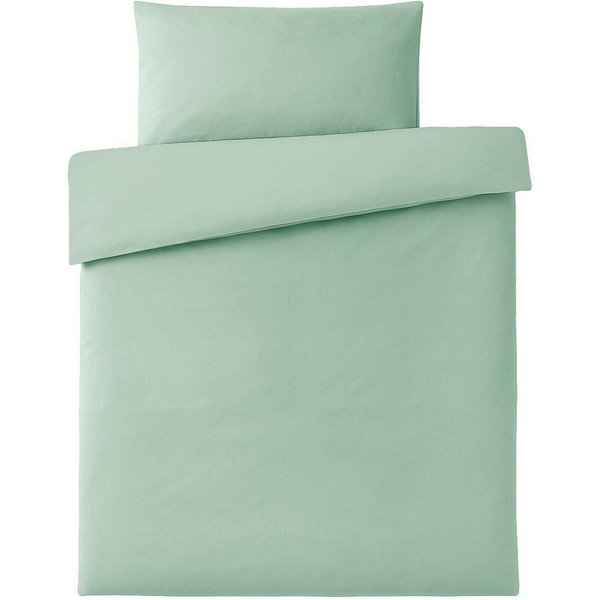 Makian Bettwäsche Uni - Icegreen, Baumwolle, Kinderbettwäsche Set 100x135 cm / 40x60 cm Deckenbezug, Kissenbezug