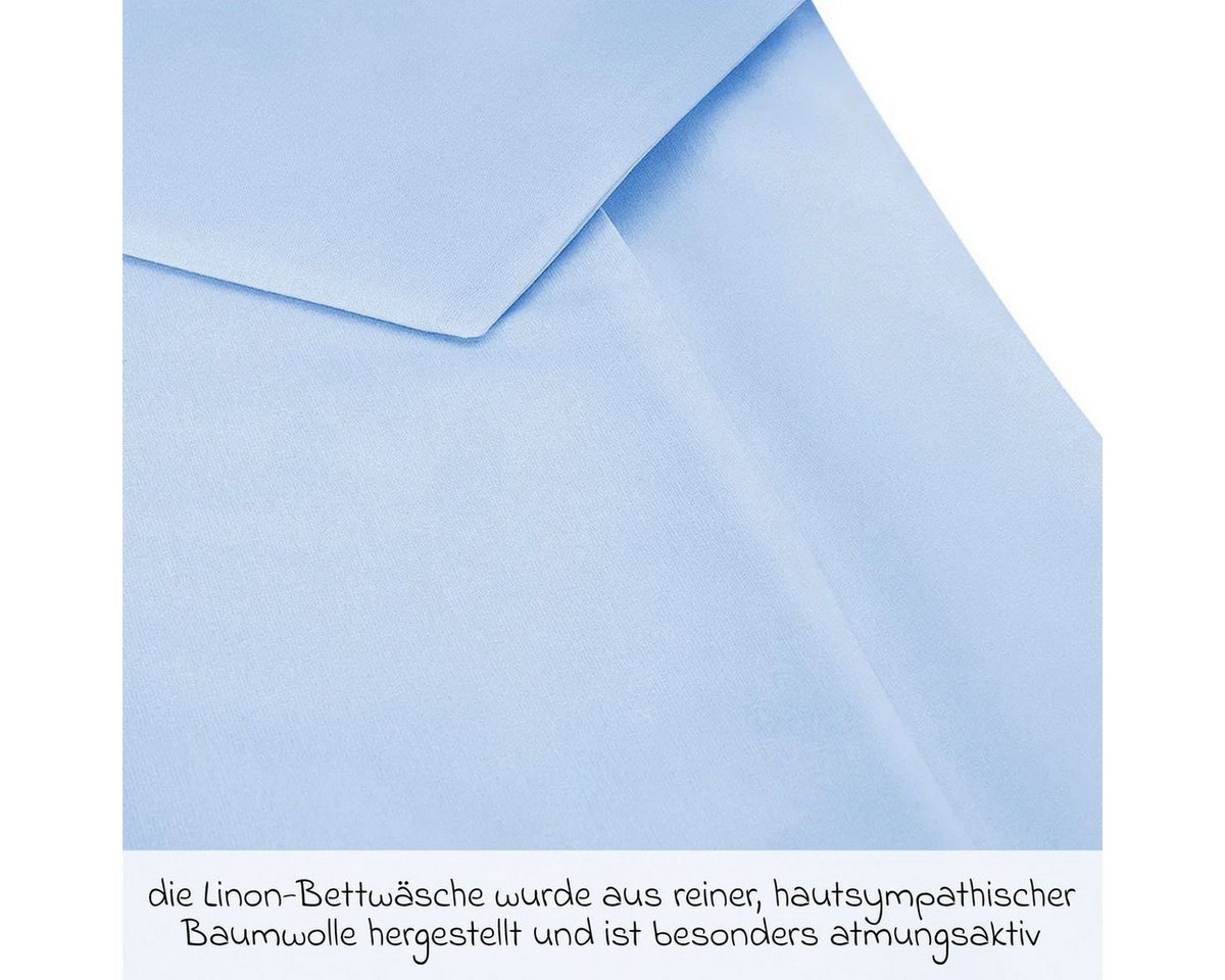 Makian Kinderbettwäsche Uni Hellblau, Baumwolle, Kinderbettwäsche 80x80 cm / 35x40 cm Deckenbezug, Kissenbezug – Bild 4 von 5