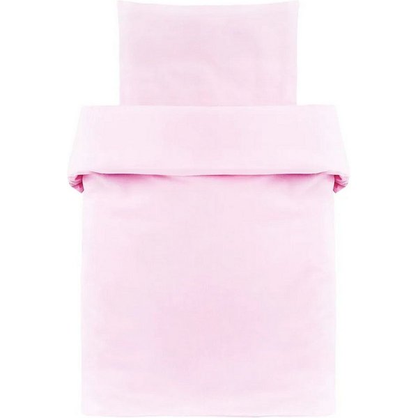 Makian Kinderbettwäsche Uni Rosa, Baumwolle, Kinderbettwäsche 80x80 cm / 35x40 cm Deckenbezug, Kissenbezug