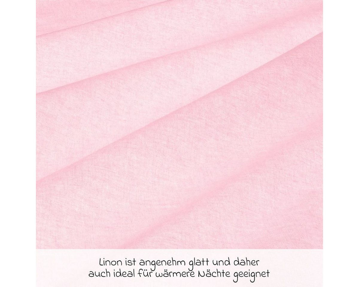 Makian Kinderbettwäsche Uni Rosa, Baumwolle, Kinderbettwäsche 80x80 cm / 35x40 cm Deckenbezug, Kissenbezug – Bild 5 von 5