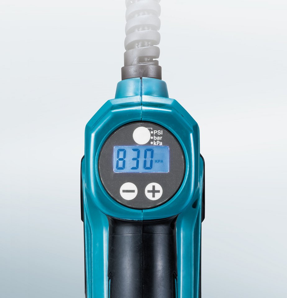 Makita Akku-Handkompressor 12V/14,4V MP100DZ, max. 8,3 bar, zum schnellen und einfachen Befüllen von Reifen, Bällen uvm. – Bild 3 von 5