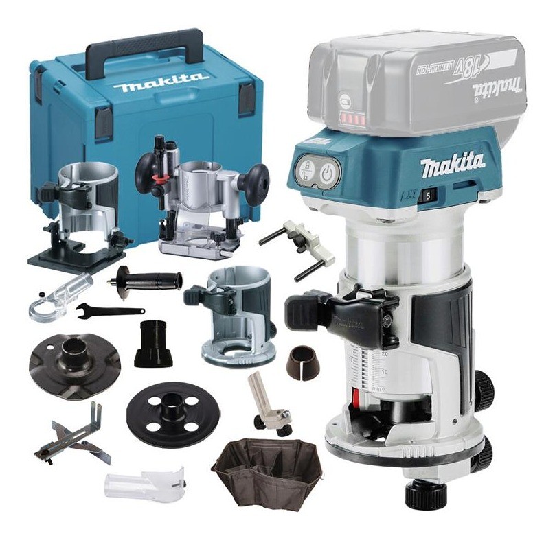 Makita Akku-Multifunktionsfräse 18V, DRT50ZJX2, 6/8 mm, Ohne Akku in MAKPAC 4