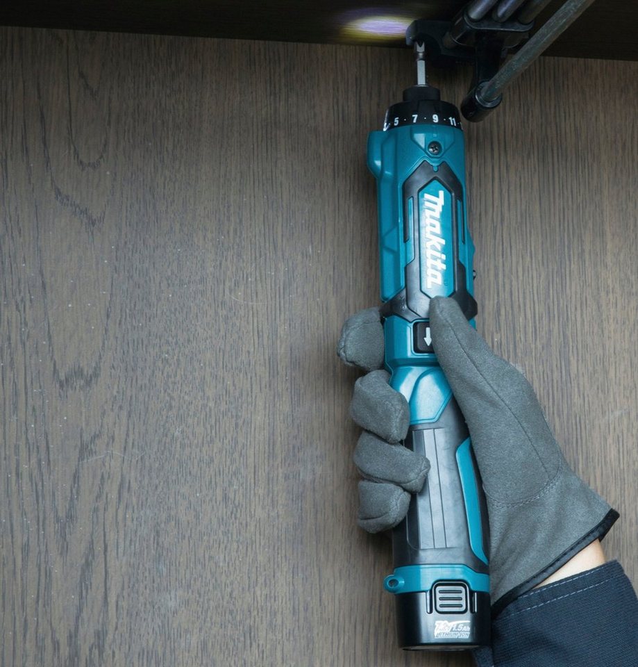 Makita Akku-Schrauber DF012DSE, 650 U/min, 5,6 Nm, inkl. integrierter Akku, Ladegerät und Aufbewahrungskoffer – Bild 3 von 5