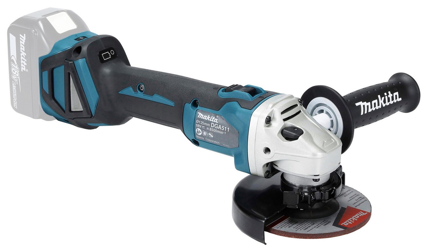 Makita Akku-Winkelschleifer DGA511Z, max. 8500 U/min, ohne Akku und Ladegerät – Bild 2 von 3