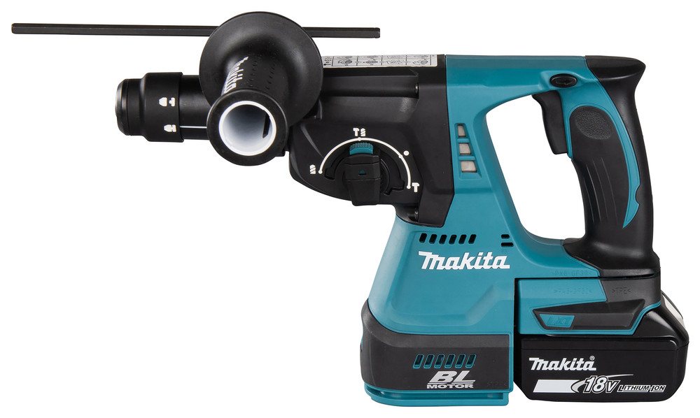 Makita Kombihammer DHR243RTJ, max. 950 U/min, (Set), für SDS-PLUS 18 V, 5,0 Ah, inkl. Akku, Ladegerät und Koffer – Bild 4 von 5