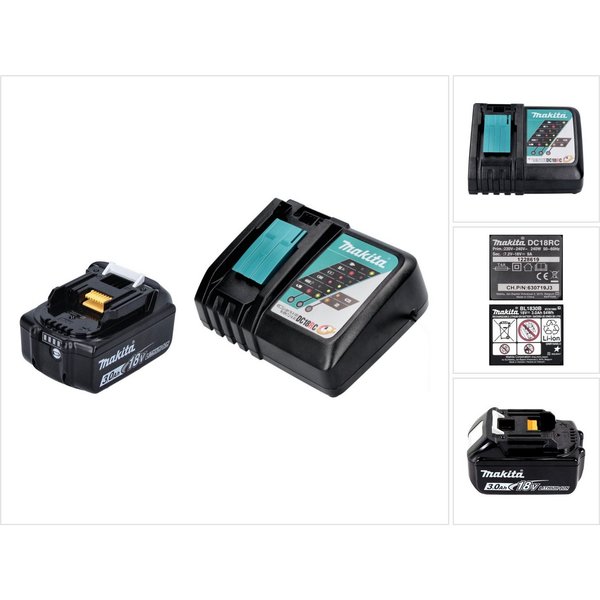 Makita Power Source Kit 18 V (191A24-4) mit 1x BL 1830 B Akku 3,0 Ah Akkupacks