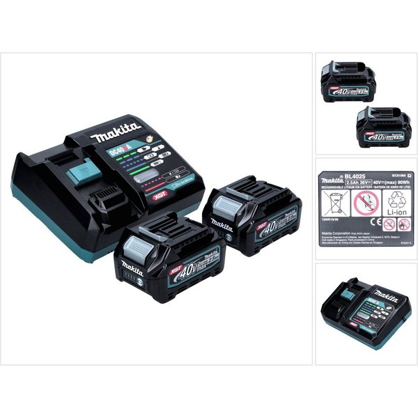 Makita Power Source Kit 40 V max. mit 2x BL 4025 Akku 2,5 Ah XGT Akkupacks