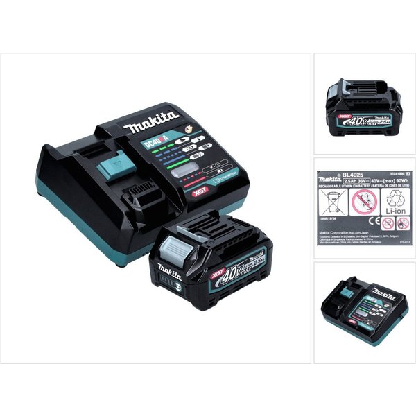 Makita Power Source Kit 40 V max. mit BL 4025 Akku 2,5 Ah XGT (191B36-3) Akkupacks