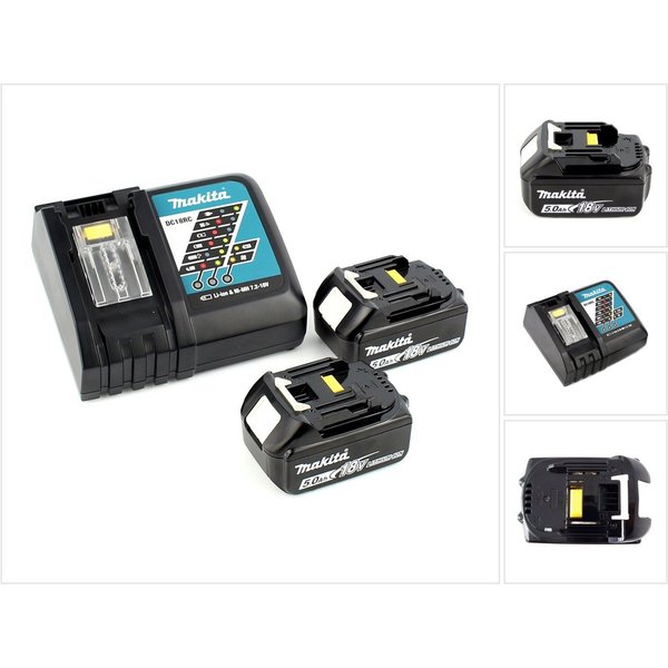 Makita Power Source Kit Li 18V mit 2x BL1850B Akku 5,0Ah Akkupacks