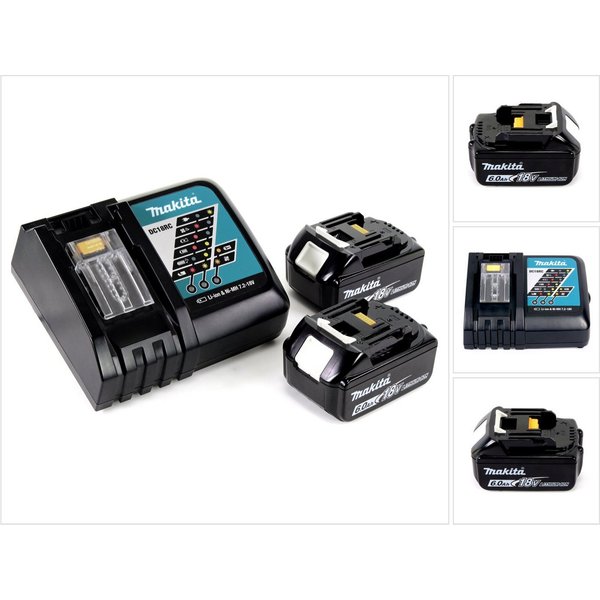 Makita Power Source Kit Li 18V mit 2x BL1860B Akku 6,0Ah Akkupacks