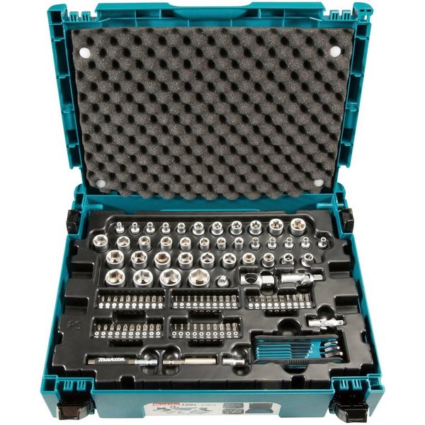 Makita Werkzeugset E-08713, 120-tlg., Handwerk und Zubehör in einem MAKPAC Gr. 1, inkl. Koffer