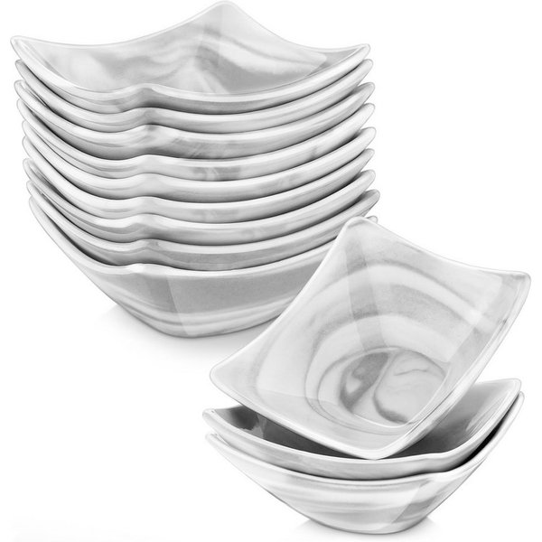 MALACASA Dipschale 12-tlg SUPER MINI Porzellan Set, Dipschälchen, Snackschale, Porzellan, (Set, 12-tlg)
